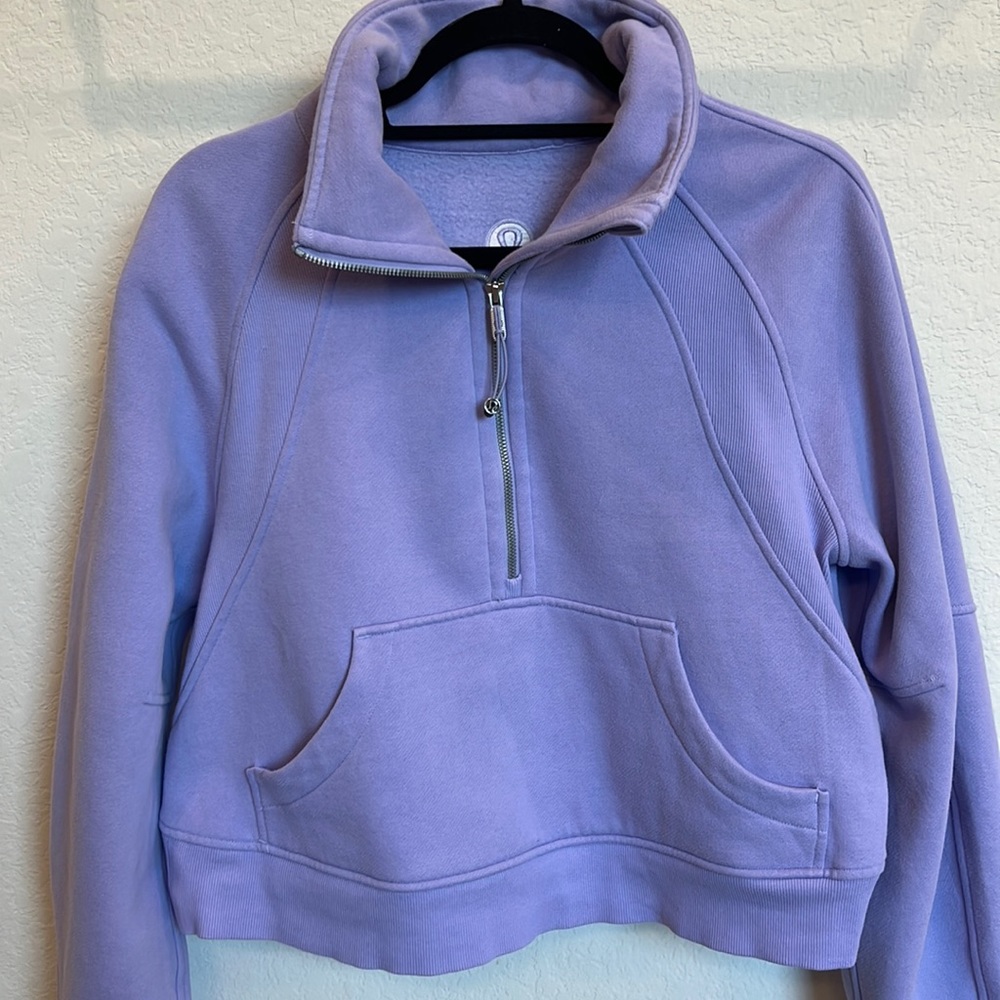 Lululemon Scuba Half Zip Lilac Smoke XS / S Funnel Neck